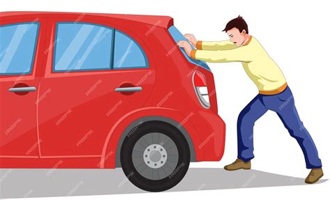 Cartoon Someone Pushing A Car