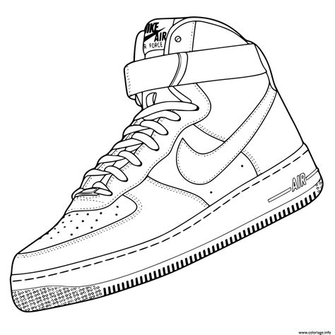 Coloriage Basket Nike Air Force Dessin Basket Imprimer Coloriage Basket Nike Air Force Dessin Basket Imprimer