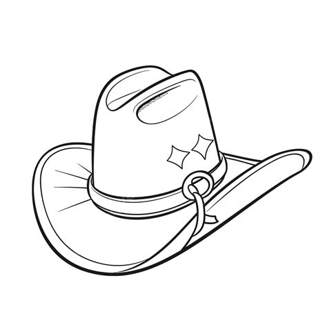 Cute Cowboy Hat Drawing Coloring Page Cute Cowboy Hat Drawing Coloring Page