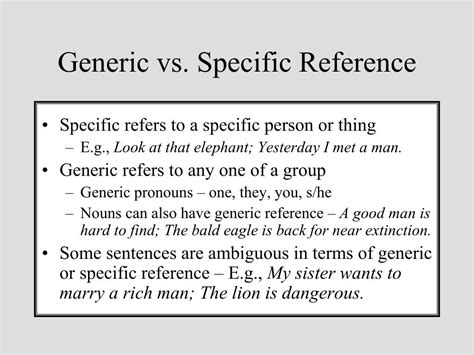 Genericness Meaning