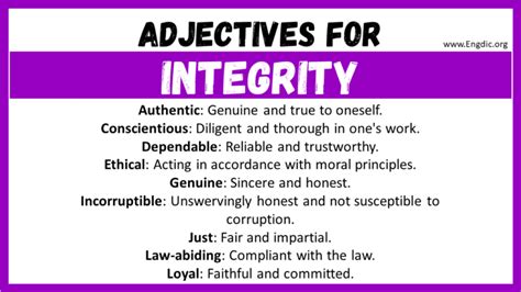 Integrity Adjective