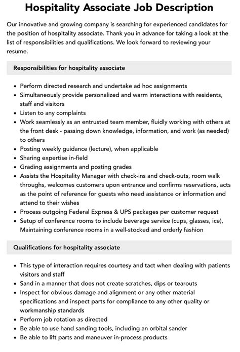 Job Description Of Security Department In Hospitality