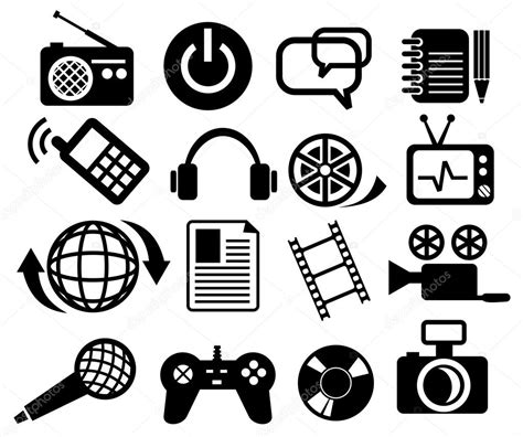 Multimedia Icon Set Stock Vector Image By Bioraven 10756768 Multimedia Icon Set Stock Vector Image By Bioraven 10756768