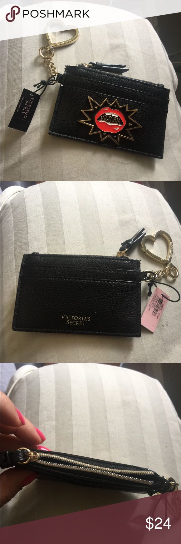 Original Victoria S Secret Adorable Keychain Card Holder Heart Free