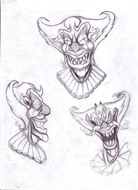 Scary Clown Face Drawing At Paintingvalley Com Explore Collection Of