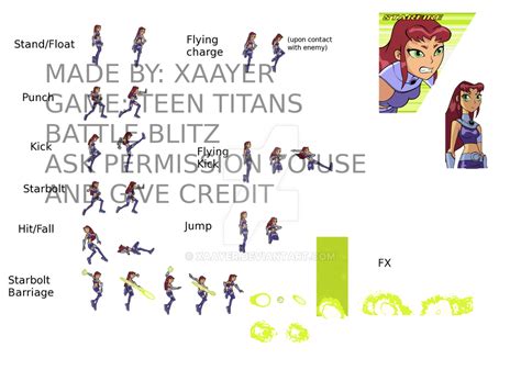 Starfire Sprite Sheet