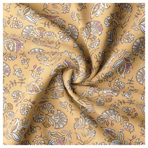 Tissu Semara Coton Imprim Fleurs Bl Et Violine Oeko Tex Tissu Semara Coton Imprim Fleurs Bl Et Violine Oeko Tex