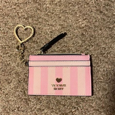 Victorias Secret Pink Amp White Mini Wallet With Heart Keychain