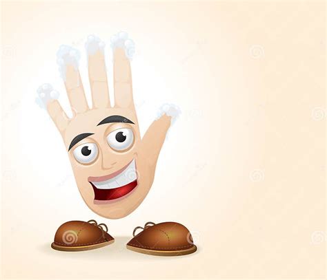 Washed With Soap Bubbles And A Clean Hand Charact Stock Vector Washed With Soap Bubbles And A Clean Hand Charact Stock Vector